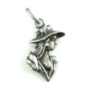 Vintage Sterling Silver Pioneer Southwestern Lady Pendant Charm