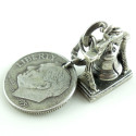 Vintage Sterling Liberty Bell Coin Silver 10 Cent Dime Charm