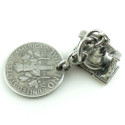 Vintage Sterling Liberty Bell Coin Silver 10 Cent Dime Charm