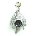 Vintage Sterling Silver Movable Native American Feather Headdress Charm Bonnet