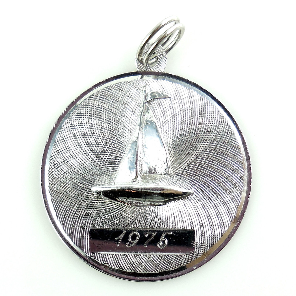 Vintage 1975 Sterling Silver Boat Charm Pendant Fob Exc Cond No Monogram
