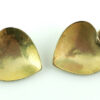 Vintage Art Deco Sterling Silver Gold Overlay Enamel Flower Heart Screw Earrings