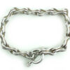 Large 925 Sterling Silver Thick Dog Bone Link Toggle Bracelet Size 7.5