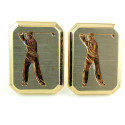 Vintage Gold Silver Plated Pierre Cardin Mens Golfer Cufflinks