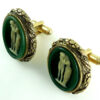 Vintage Dante Incolay Cameo Gold Museum Masterpiece Mens Cufflinks
