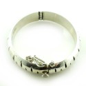 Vintage Taxco Mexican Sterling Silver Child Or 5in Petite Woman Hinged Bangle Bracelet
