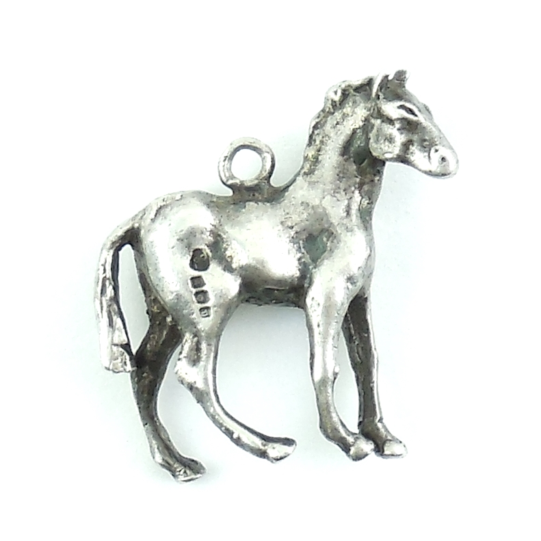 Vintage Sterling Silver Horse Charm With Hallmarks