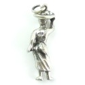 Late Art Deco 1942 African Villager Transporting Fruit Charm With Hallmarks Very Rare