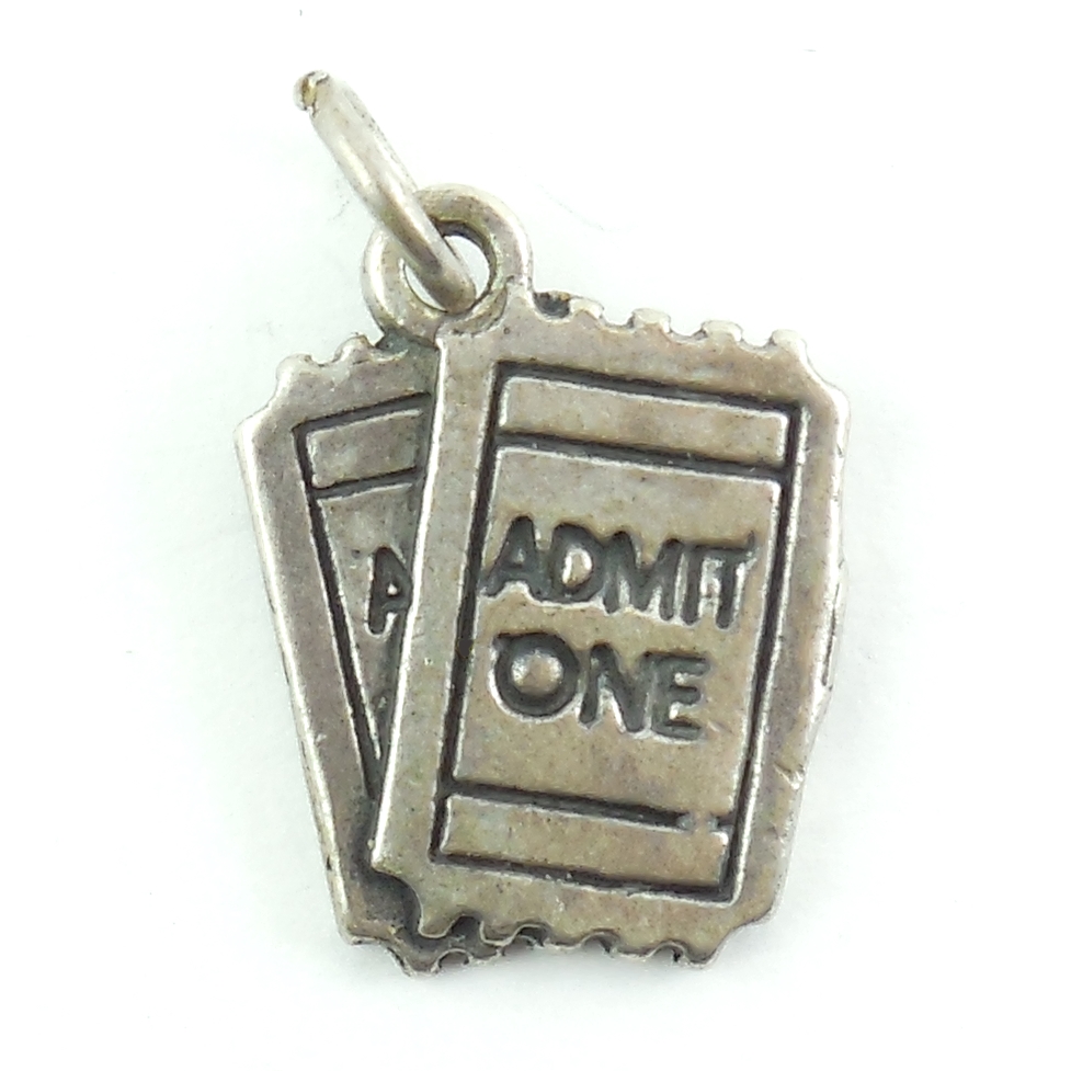 Sterling Silver Tickets Â€Œadmit Oneâ€ Vintage Hallmarked Charm