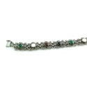 Vintage 925 Sterling Silver And Marcasites Multi Gemstone Bracelet Size 7