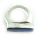 Vintage Modernist Sterling Silver Sodalite Ring Scandinavian Design 8.25 8 1/4