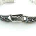 Pre 1950s Mexican Sterling Silver And Turquoise 26" Belt