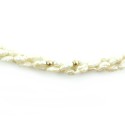 Triple Strand Freshwater Pearls Necklace And 14k Filigree Clasp And Beads