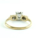 1930s Art Deco 14k Gold Yellow And White Diamond Ring Fancy Basket Setting Size 7.75