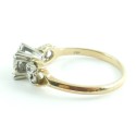 1930s Art Deco 14k Gold Yellow And White Diamond Ring Fancy Basket Setting Size 7.75