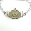 Antique Art Deco 14k White Gold Diamond Sapphire Ladies Wristwatch Small Stainless Bracelet Watch