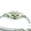 Antique Art Deco 14k White Gold Diamond Sapphire Ladies Wristwatch Small Stainless Bracelet Watch