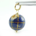 Vintage 14k Enameled Spinning Globe World Charm Pendant