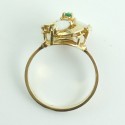 Retro 1970s Vintage 14k Gold Australian Opal And Emerald Ring Size 7 Exc Cond