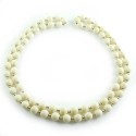 Gorgeous Rare 30 Inch Ivory And 14k Gold 7.5m Bead Necklace