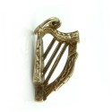 Fancy Engraved British English Scottish Australian 9k Gold Vintage Stand Up Harp Charm