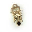 Small Vintage Hand Cut 14k Gold Moveable Pot Potty Chair Charm