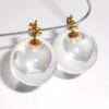 Vintage 18mm Clear Lucite 18mm Round Ball Earrings Pierced Post Never Used