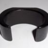 Wide Thick Chunky Vintage Open Cuff Plastic Bracelet Textured Carved Top Size Small