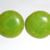 Vintage Lime Green And Yellow Marbled Bakelite Gold Plated Clip On Earrings No Wear