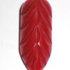 1930s Art Deco Carved Cherry Red Bakelite Fur Dress Coat Lapel Clip
