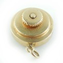 14k Gold Enameled Roulette Movable Charm, Late Art Deco