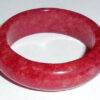 Treated Red Jade Bangle Ring Band Stacker Nice Color Large Size 9.25