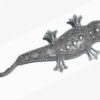 Vintage Hand Wrought Long Sterling Silver Reptile Lizard Pin