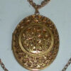Vintage 4 Chain Locket Necklace Never Used Unsigned Goldette Florenza