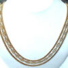 Vintage Heavy Gold Plated Monet 3 Chain Necklace Size 25.75 Inch