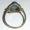 Antique Vintage Art Deco Fancy Hand Cut Brass Czech Glass Ring Size 7.75
