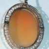 Antique Victorian Shell Cameo 10k Gold Pendant With Pearls