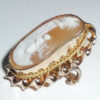 Antique Victorian Gold Filled Carved Natural Shell Cameo Lingerie Dress Pin