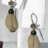 Antique Victorian 14k Gold French Hook Woven Hair Earrings