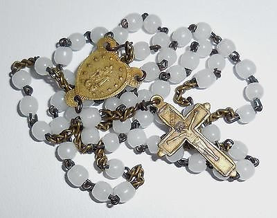 Vintage Antique Art Deco Childs Christian Catholic Rosary Mary Heart 19.5"