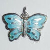 Antique Art Deco Sterling Silver Imh Enamel Butterfly Slide Fob Pendant Catholic