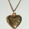 Vintage 1/20th 12k Gld Filled Etched Heart Locket Necklace