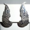 Vintage Niello Sterling Silver Asian Thai Dancer Long Clip Earrings