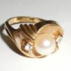 Vintage Chunky Mkd Gold Filled Cultured Pearl Ring Size 8