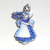 Small Vintage Hand Painted Enameled Netherlands Dutch Girl Pendant Charm