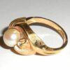 Vintage Chunky Mkd Gold Filled Cultured Pearl Ring Size 8