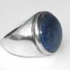 Asian Chinese 925 Sterling Silver 16m Blue Lapis Stone Mens Ring Size 7