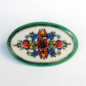 Vintage Pre 1980 Colorful Hand Made Michaela Frey Enameled Floral Metal Pin