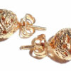 Vintage Gold Plated Fancy Filigree 9mm Ball Earrings Pierced Post Great Condition No Wear 1 Pair