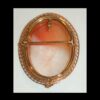 Art Deco Marked 12k Gold Filled Filigree Natural Carved Shell Cameo Pendant Pin